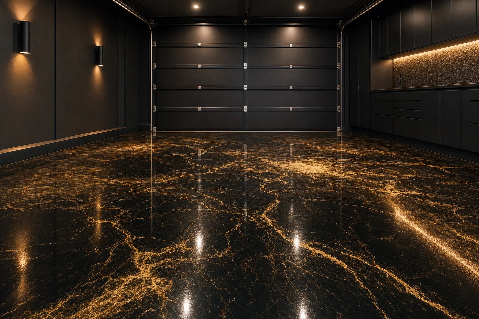 Black metallic with gold veining