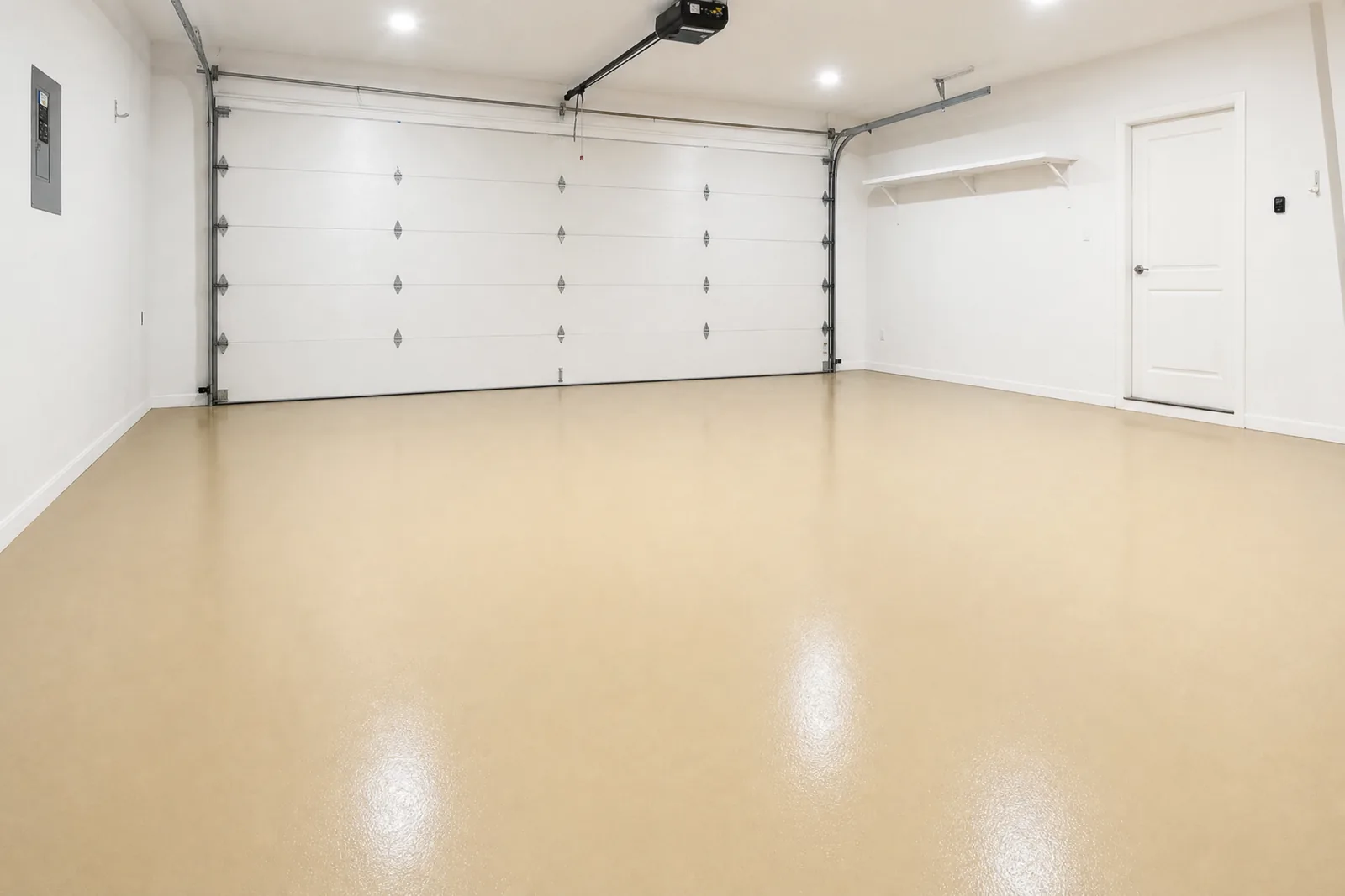 Solid tan epoxy floor