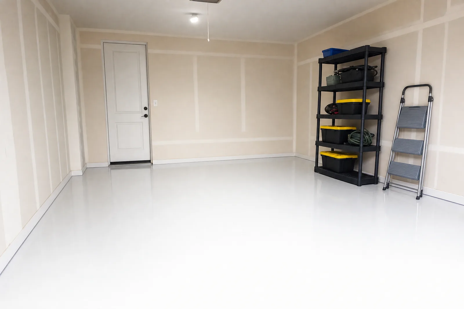Solid white epoxy floor